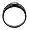 Silver Jewelry Rings Mens Stainless Steel Rings DA282 Black - Stainless Steel Ring with CZ Alamode Fashion Jewelry Outlet