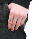 Silver Jewelry Rings Mens Stainless Steel Rings DA283 Stainless Steel Ring with Crystal Alamode Fashion Jewelry Outlet