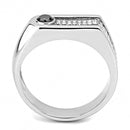 Silver Jewelry Rings Mens Stainless Steel Rings DA286 Stainless Steel Ring with CZ Alamode Fashion Jewelry Outlet