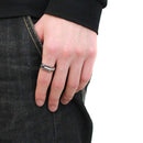 Silver Jewelry Rings Mens Stainless Steel Rings DA286 Stainless Steel Ring with CZ Alamode Fashion Jewelry Outlet