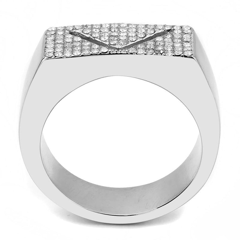 Silver Jewelry Rings Mens Stainless Steel Rings DA303 Stainless Steel Ring with AAA Grade CZ Alamode Fashion Jewelry Outlet