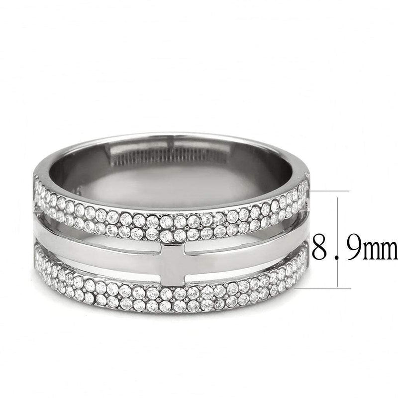 Silver Jewelry Rings Mens Stainless Steel Rings DA366 Stainless Steel Ring with AAA Grade CZ Alamode Fashion Jewelry Outlet