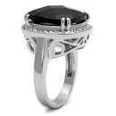 Mens Stainless Steel Rings LO4085 Rhodium Brass Ring with CZ