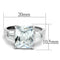 Mens Stainless Steel Rings LO4091 Rhodium Brass Ring with AAA Grade CZ