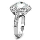 Mens Stainless Steel Rings LO4092 Rhodium Brass Ring with Crystal