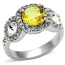 Silver Jewelry Rings Mens Stainless Steel Rings LOA1068 Rhodium Brass Ring in Citrine Yellow Alamode Fashion Jewelry Outlet