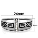 Mens Stainless Steel Rings TK1801 Stainless Steel Ring with Crystal