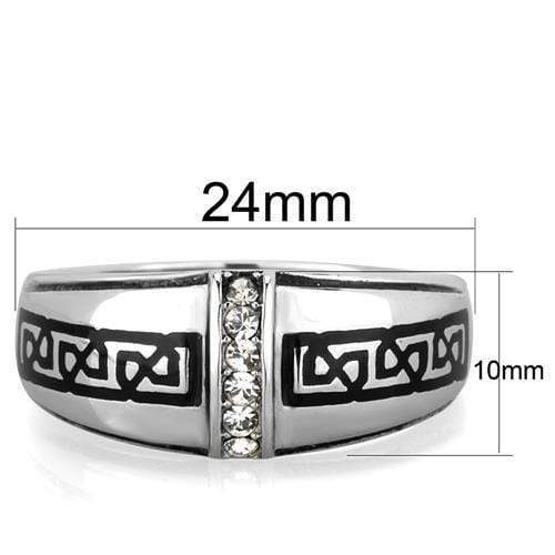 Mens Stainless Steel Rings TK1801 Stainless Steel Ring with Crystal