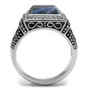 Mens Wedding Rings TK3003 Stainless Steel Ring with Semi-Precious