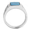 Mens Wedding Rings TK3004 Stainless Steel Ring with Synthetic