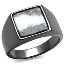 Mens Wedding Rings TK3005 Stainless Steel Ring with Semi-Precious