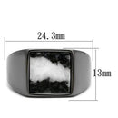 Mens Wedding Rings TK3005 Stainless Steel Ring with Semi-Precious