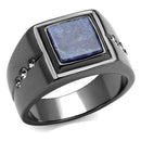 Mens Wedding Rings TK3006 Stainless Steel Ring with Blue Sand