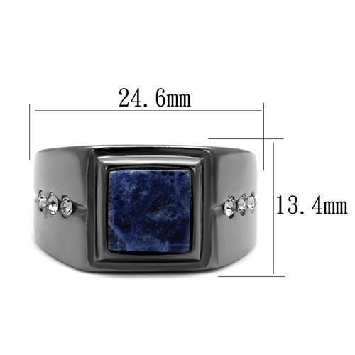 Mens Wedding Rings TK3006 Stainless Steel Ring with Blue Sand