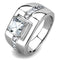 Mens Wedding Rings TK3011 Stainless Steel Ring with AAA Grade CZ