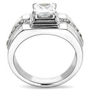 Mens Wedding Rings TK3011 Stainless Steel Ring with AAA Grade CZ