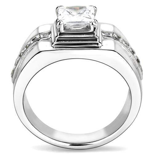 Mens Wedding Rings TK3011 Stainless Steel Ring with AAA Grade CZ