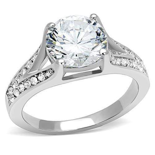 Mens Wedding Rings TK3020 Stainless Steel Ring with AAA Grade CZ