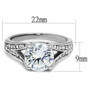 Mens Wedding Rings TK3020 Stainless Steel Ring with AAA Grade CZ