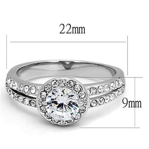 Mens Wedding Rings TK3021 Stainless Steel Ring with AAA Grade CZ