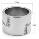 Mens Wedding Rings TK3040 Stainless Steel Ring with Top Grade Crystal