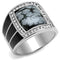 Mens Wedding Rings TK3042 Stainless Steel Ring with Semi-Precious