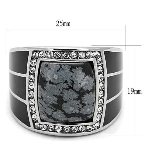 Mens Wedding Rings TK3042 Stainless Steel Ring with Semi-Precious