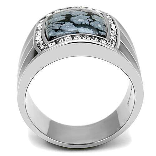 Mens Wedding Rings TK3042 Stainless Steel Ring with Semi-Precious