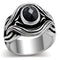 Mens Wedding Rings TK307 Stainless Steel Ring with AAA Grade CZ in Jet