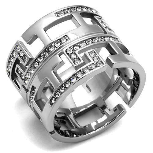 Mens Wedding Rings TK3105 Stainless Steel Ring with Top Grade Crystal