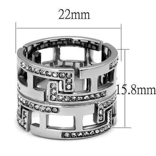 Mens Wedding Rings TK3105 Stainless Steel Ring with Top Grade Crystal