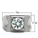 Mens Wedding Rings TK311 Stainless Steel Ring with AAA Grade CZ