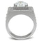 Mens Wedding Rings TK311 Stainless Steel Ring with AAA Grade CZ