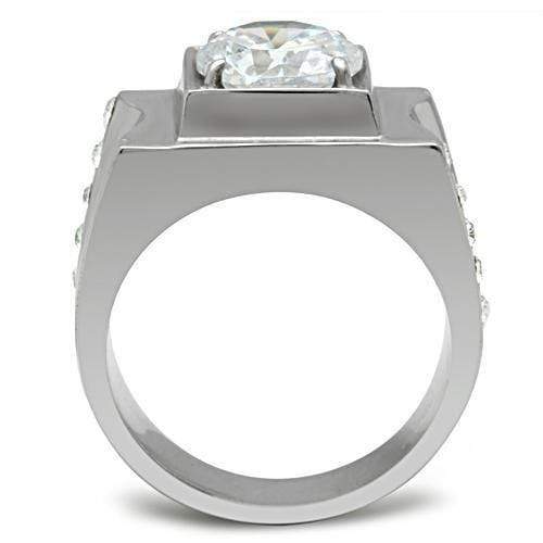 Mens Wedding Rings TK311 Stainless Steel Ring with AAA Grade CZ