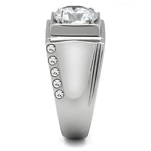 Mens Wedding Rings TK311 Stainless Steel Ring with AAA Grade CZ