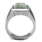 Mens Wedding Rings TK3113 Stainless Steel Ring with Synthetic in Gray