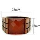 Mens Wedding Rings TK3114 Coffee light Stainless Steel Ring with Semi-Precious