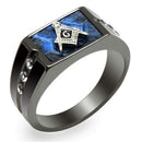 Mens Wedding Rings TK3116 Two-Tone Black Stainless Steel Ring with CZ