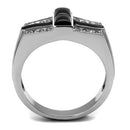 Mens Wedding Rings TK3117 Stainless Steel Ring with Semi-Precious