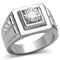 Mens Wedding Rings TK313 Stainless Steel Ring with AAA Grade CZ