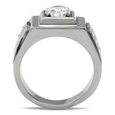 Mens Wedding Rings TK313 Stainless Steel Ring with AAA Grade CZ
