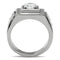 Mens Wedding Rings TK313 Stainless Steel Ring with AAA Grade CZ