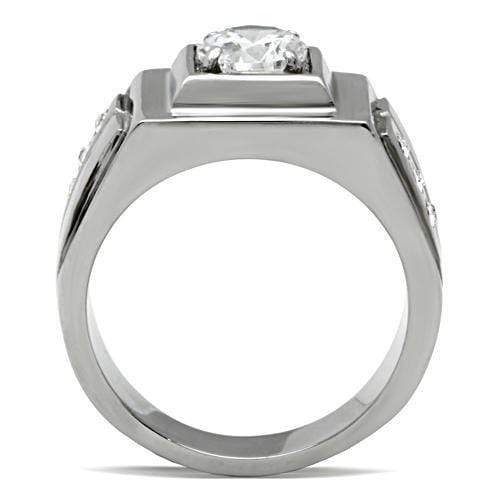 Mens Wedding Rings TK313 Stainless Steel Ring with AAA Grade CZ