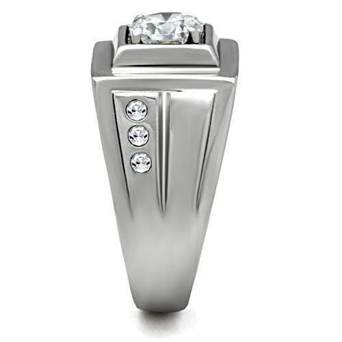 Mens Wedding Rings TK313 Stainless Steel Ring with AAA Grade CZ