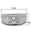 Mens Wedding Rings TK314 Stainless Steel Ring with AAA Grade CZ
