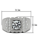 Mens Wedding Rings TK315 Stainless Steel Ring with AAA Grade CZ