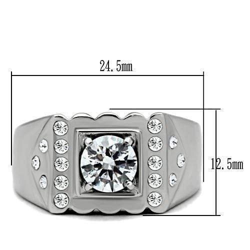 Mens Wedding Rings TK315 Stainless Steel Ring with AAA Grade CZ