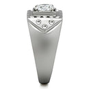 Mens Wedding Rings TK315 Stainless Steel Ring with AAA Grade CZ