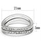 Metal Ring 3W053 Rhodium Brass Ring with Top Grade Crystal