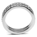 Metal Ring 3W053 Rhodium Brass Ring with Top Grade Crystal